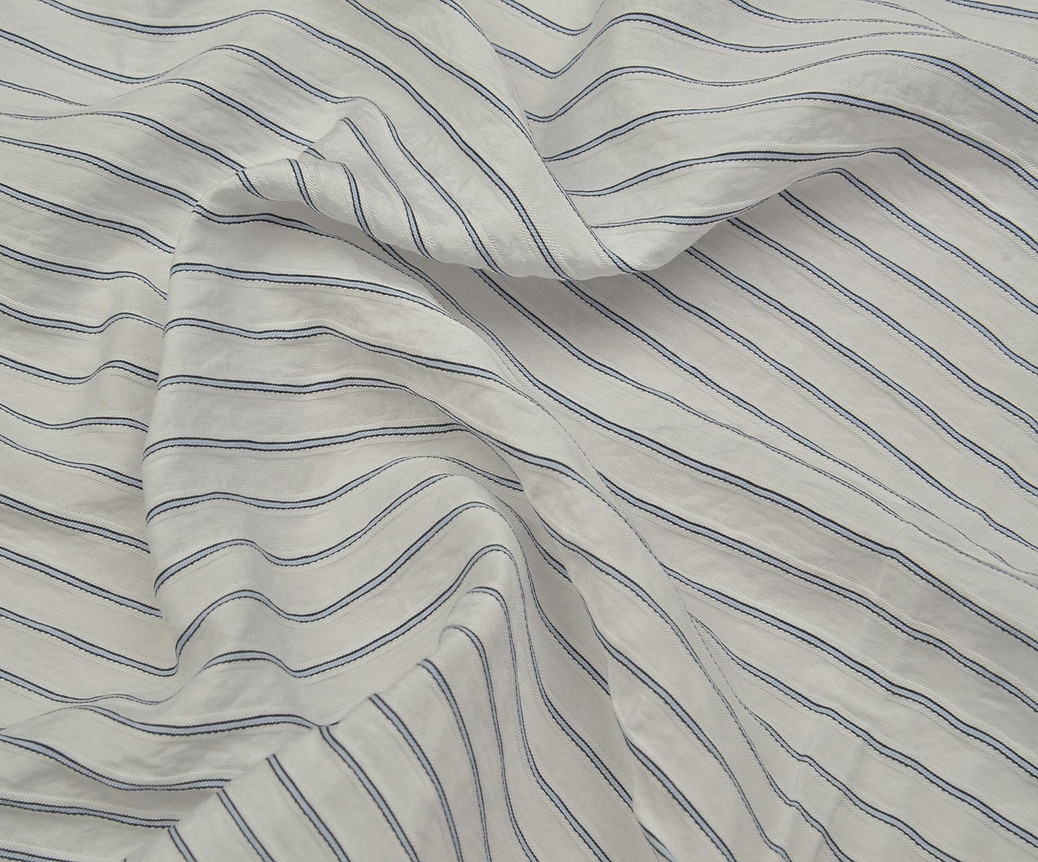 STRIPED COTTON FABRIC - ECRU