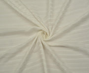 STRIPED VISCOSE FABRIC - ECRU
