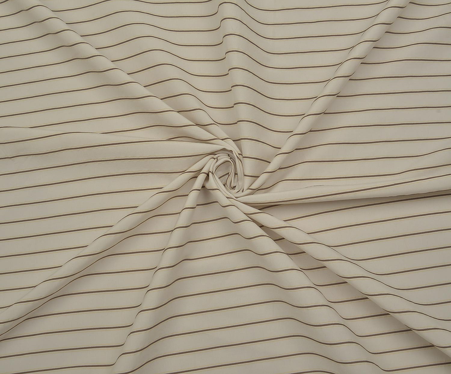 STRIPED SHIRT COVER COTTON FABRIC - BEIGE