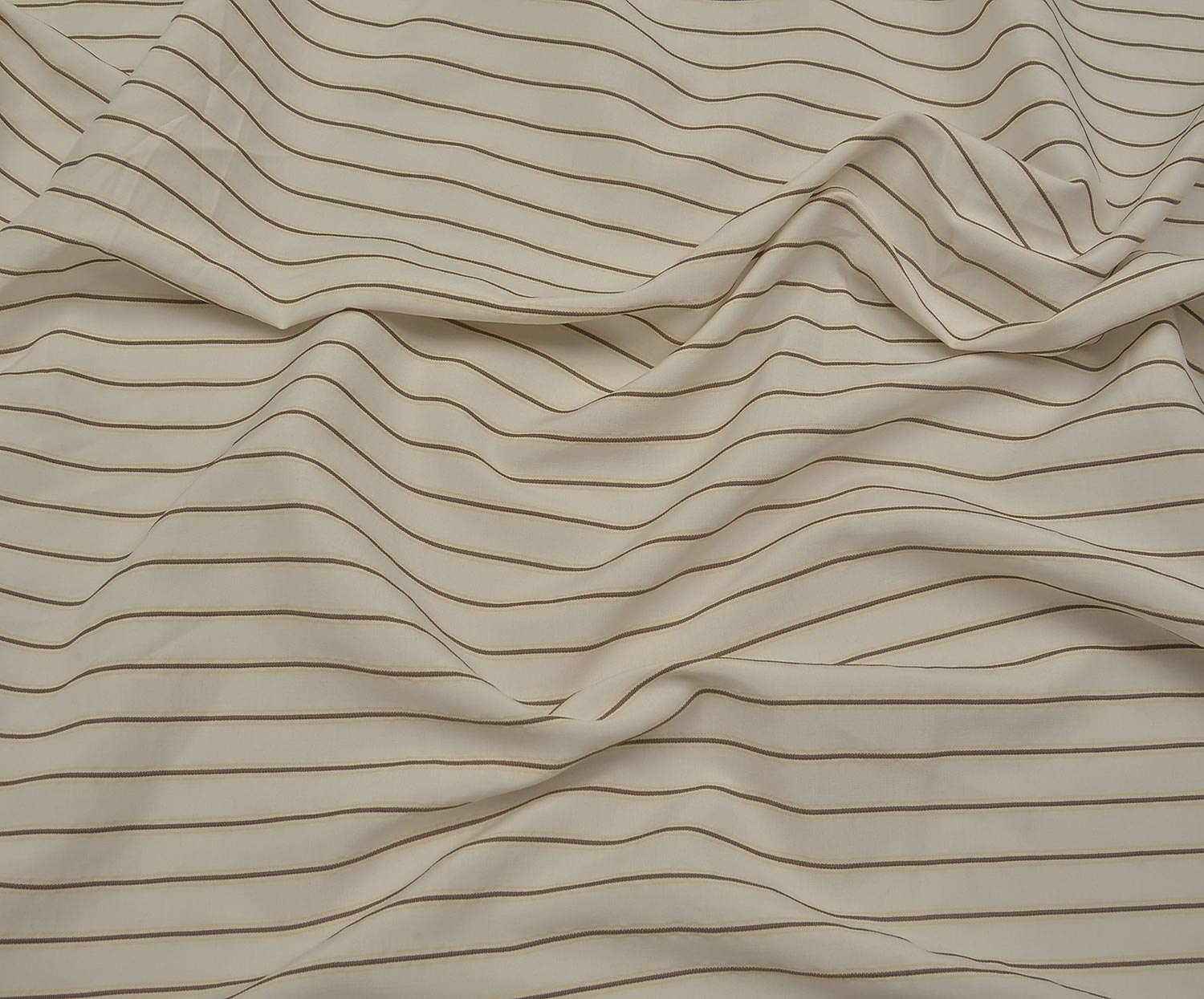 STRIPED SHIRT COVER COTTON FABRIC - BEIGE