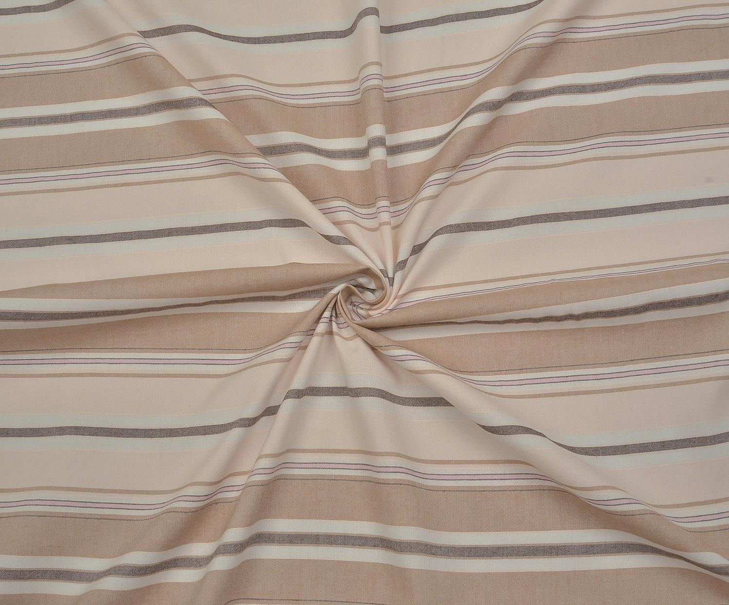 STRIPED SHIRT COVER COTTON FABRIC - BEIGE