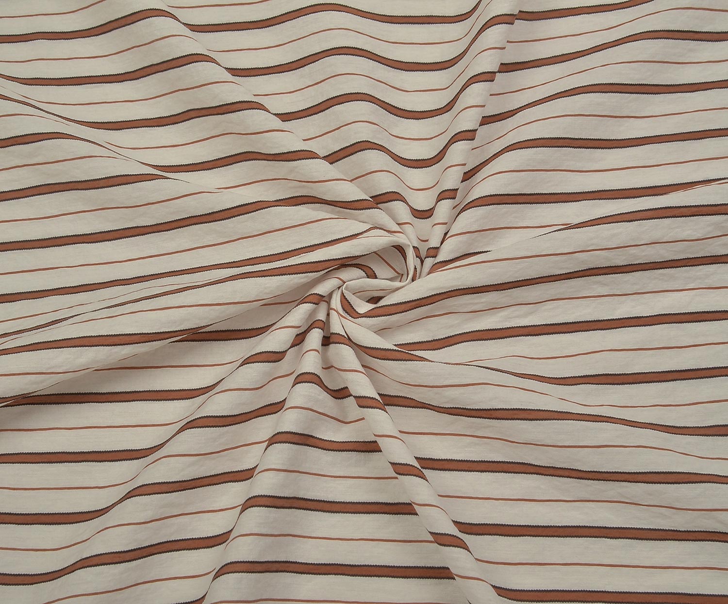 STRIPED SHIRTING COTTON FABRIC - CREAM