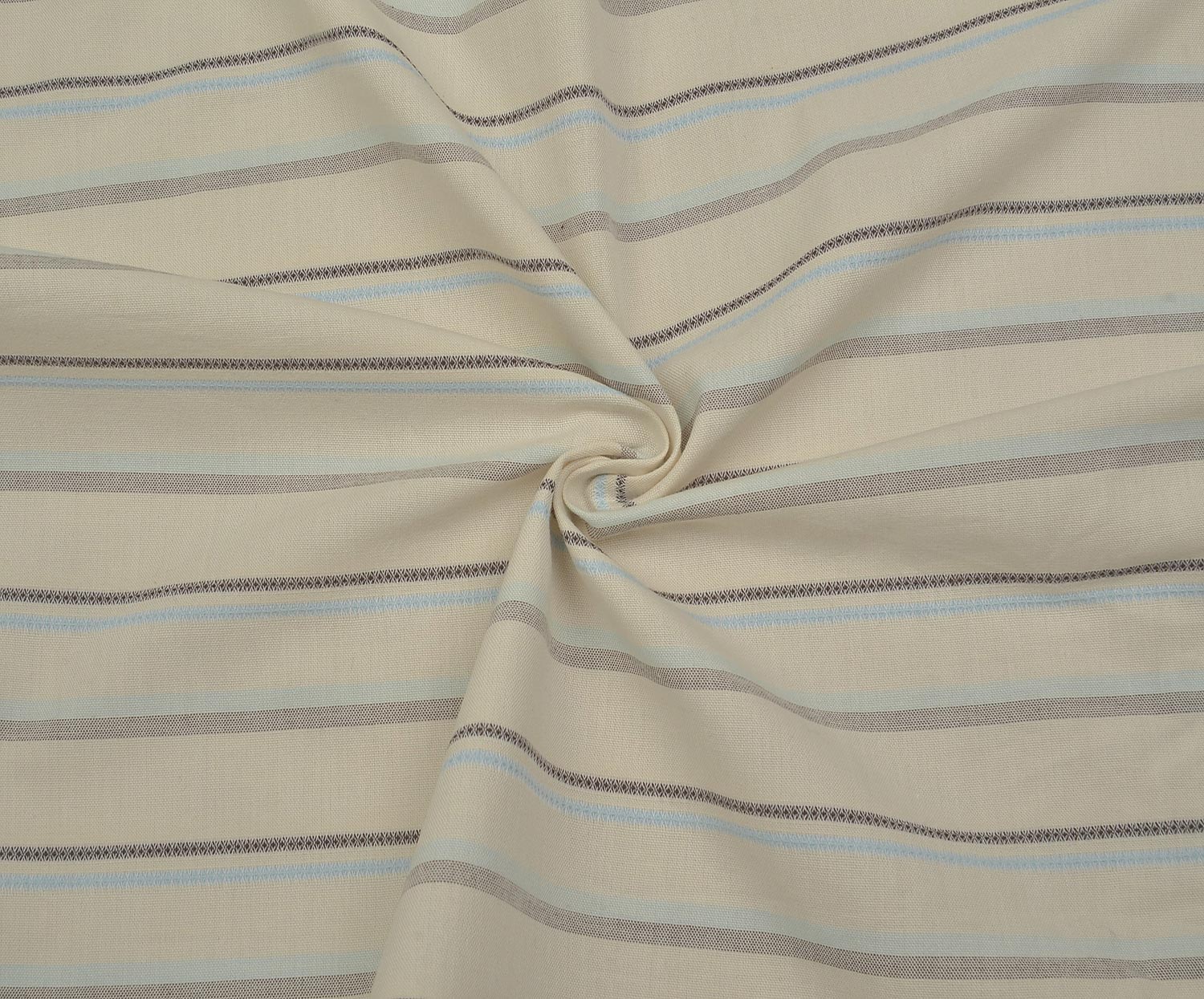 STRIPED SHIRTING COTTON FABRIC - CREAM