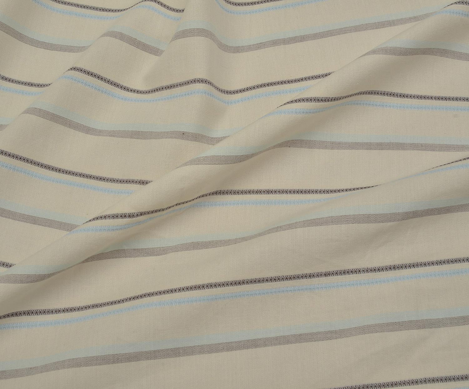 STRIPED SHIRTING COTTON FABRIC - CREAM