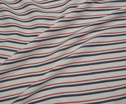 STRIPED VISCOSE FABRIC - ECRU