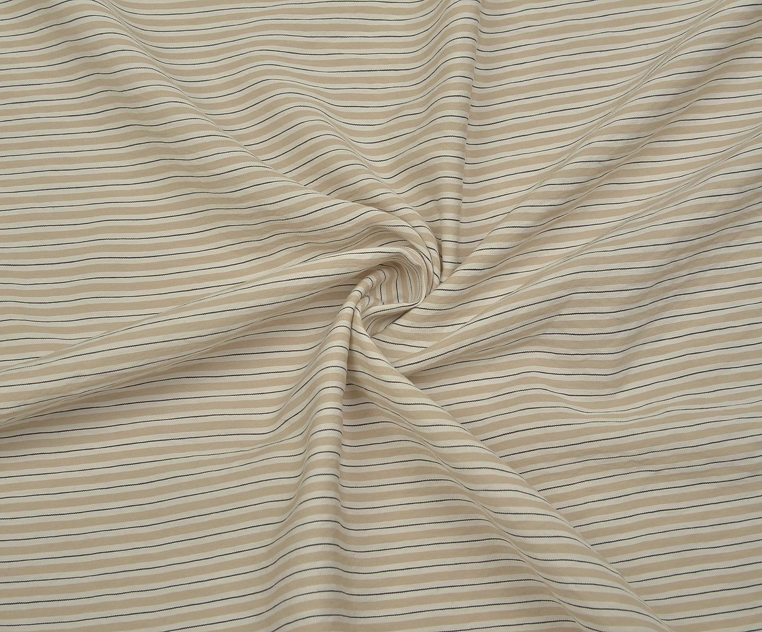 STRIPED VISCOSE FABRIC - BEIGE