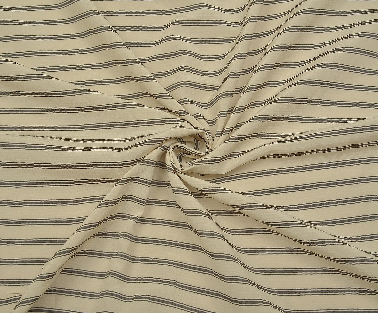 STRIPED VISCOSE FABRIC - CREAM