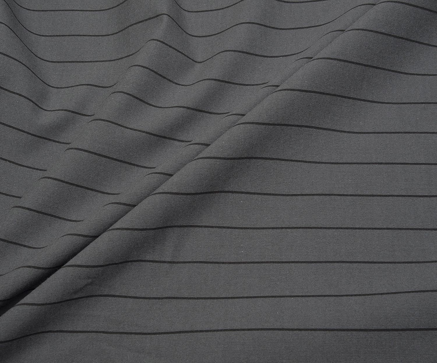 STRIPED COTTON FABRIC - GREY