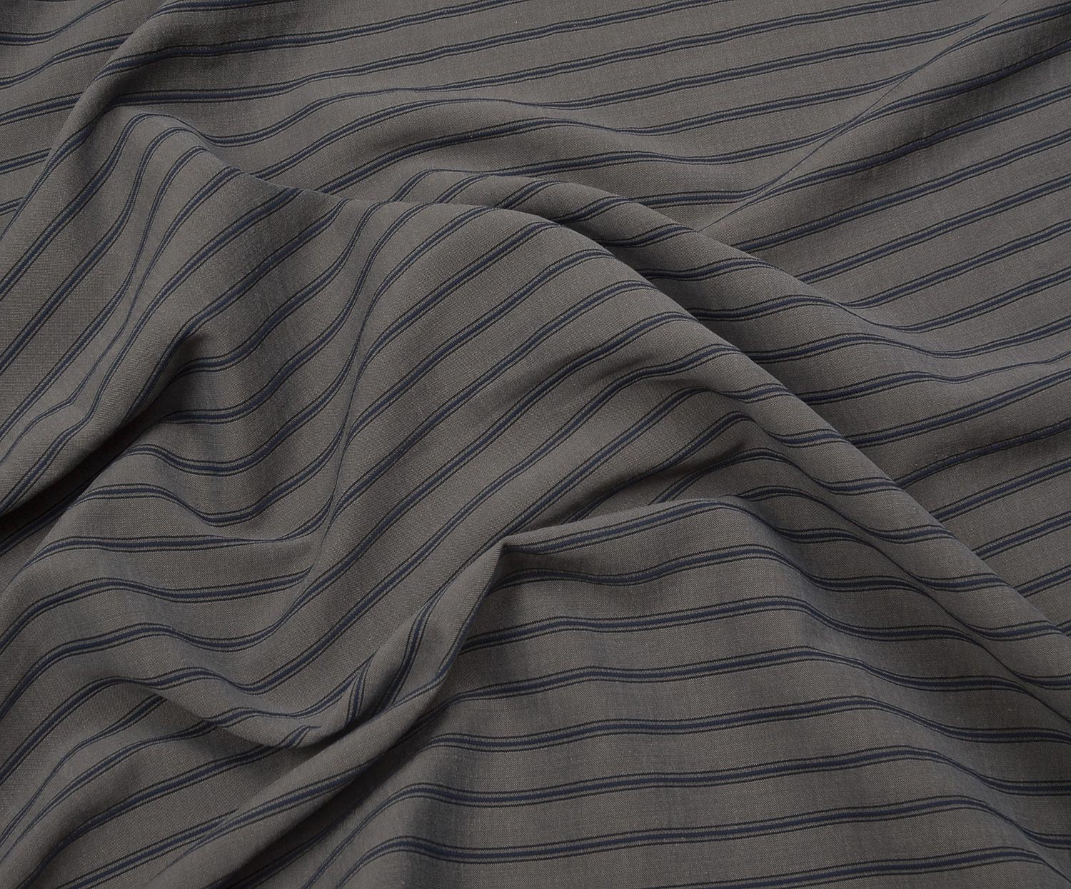 STRIPED TENCEL FABRIC - GREY