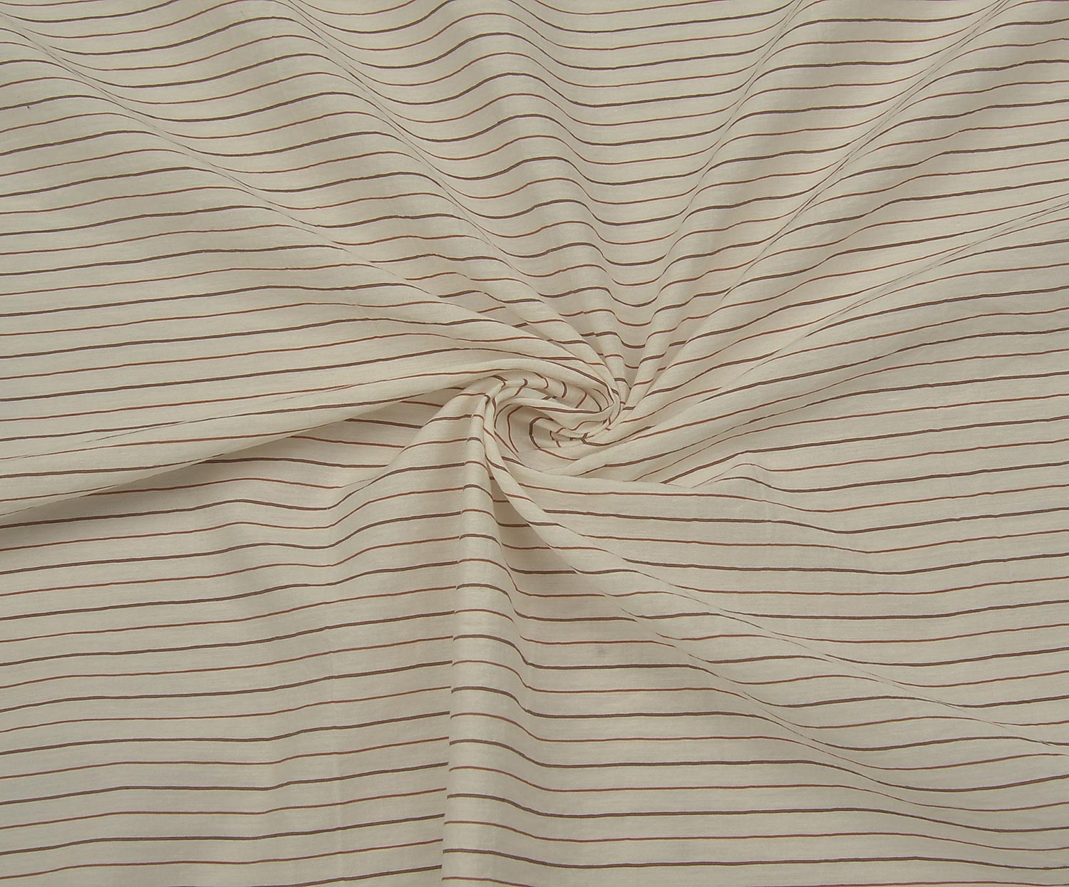 STRIPED ORGANIC COTTON SHIRTING FABRIC - CREAM