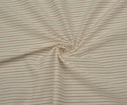 STRIPED ORGANIC COTTON SHIRTING FABRIC - CREAM