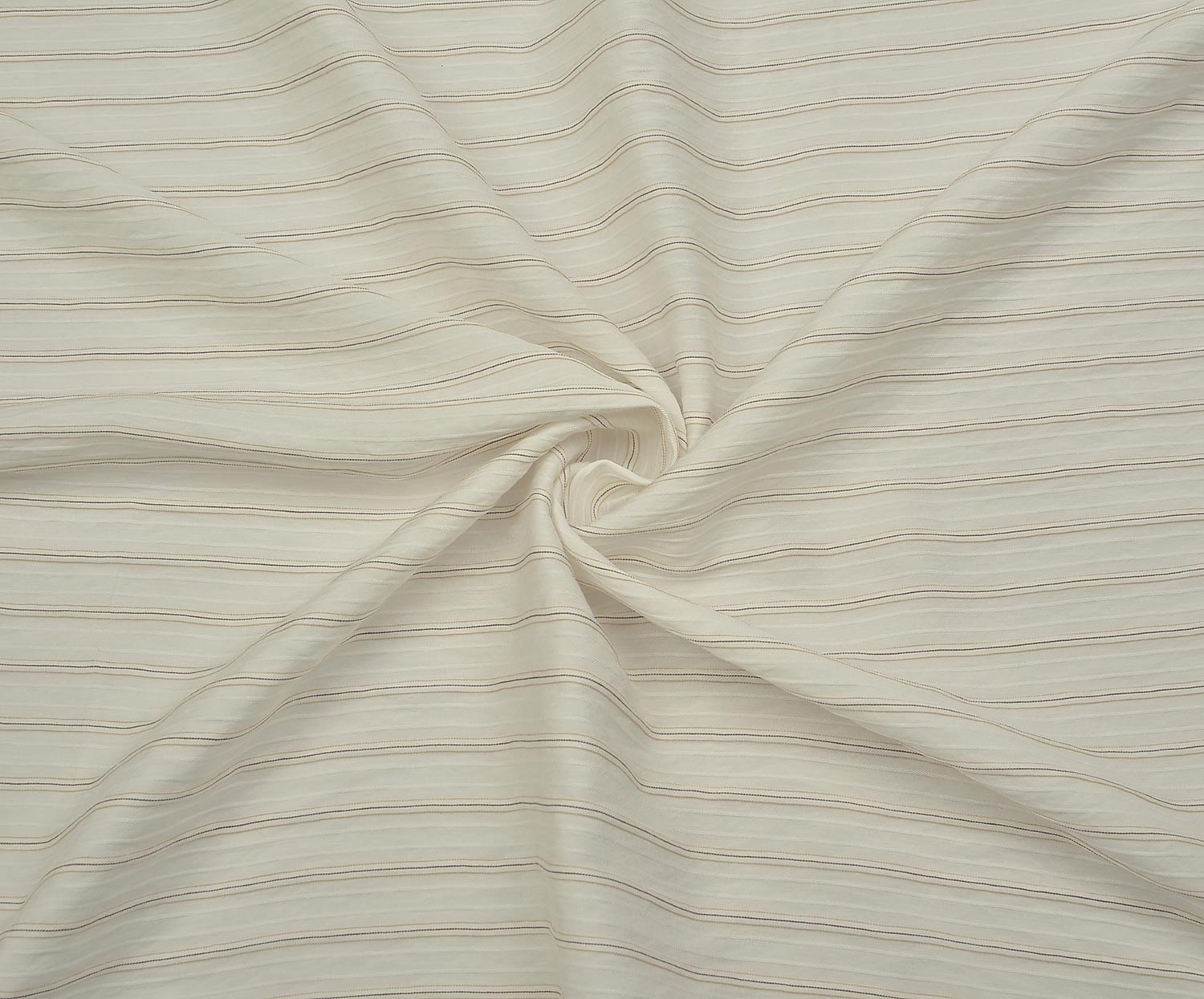 STRIPED VISCOSE FABRIC - ECRU