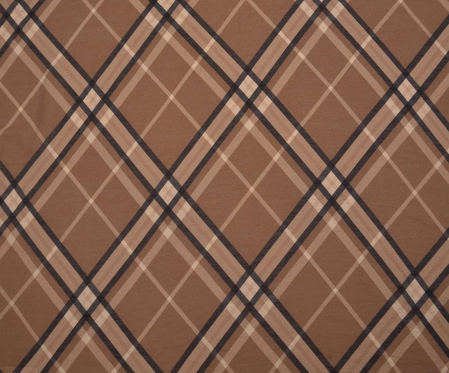 PLAID TENCEL FABRIC - COFFEE