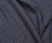 STRIPED COTTON VISCOSE FABRIC - NAVY