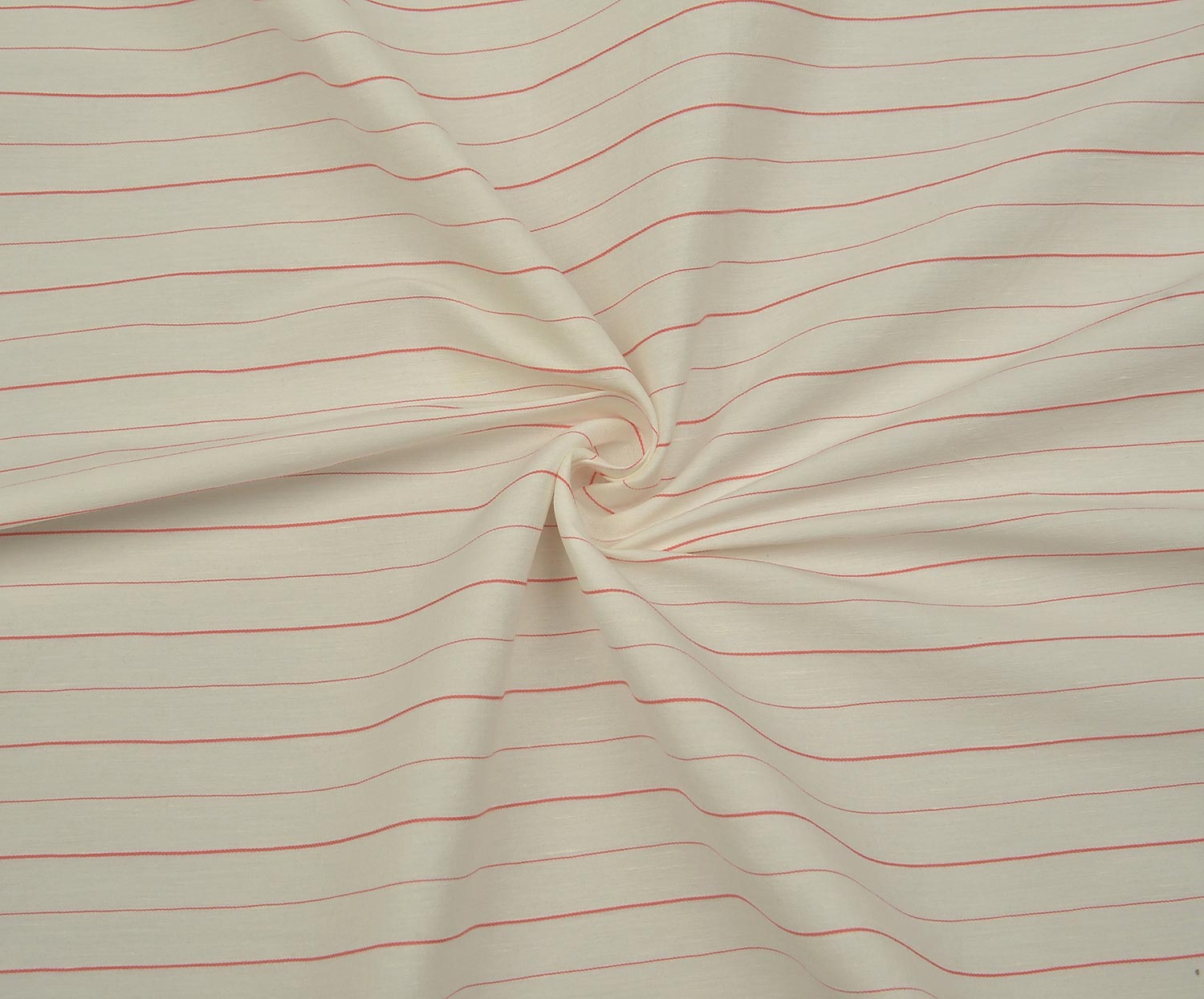 STRIPED COTTON FABRIC - ECRU