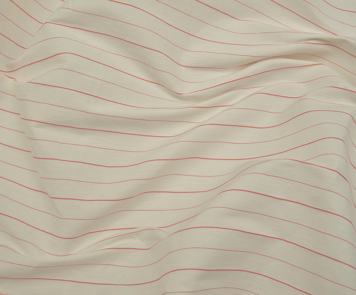 STRIPED COTTON FABRIC - ECRU
