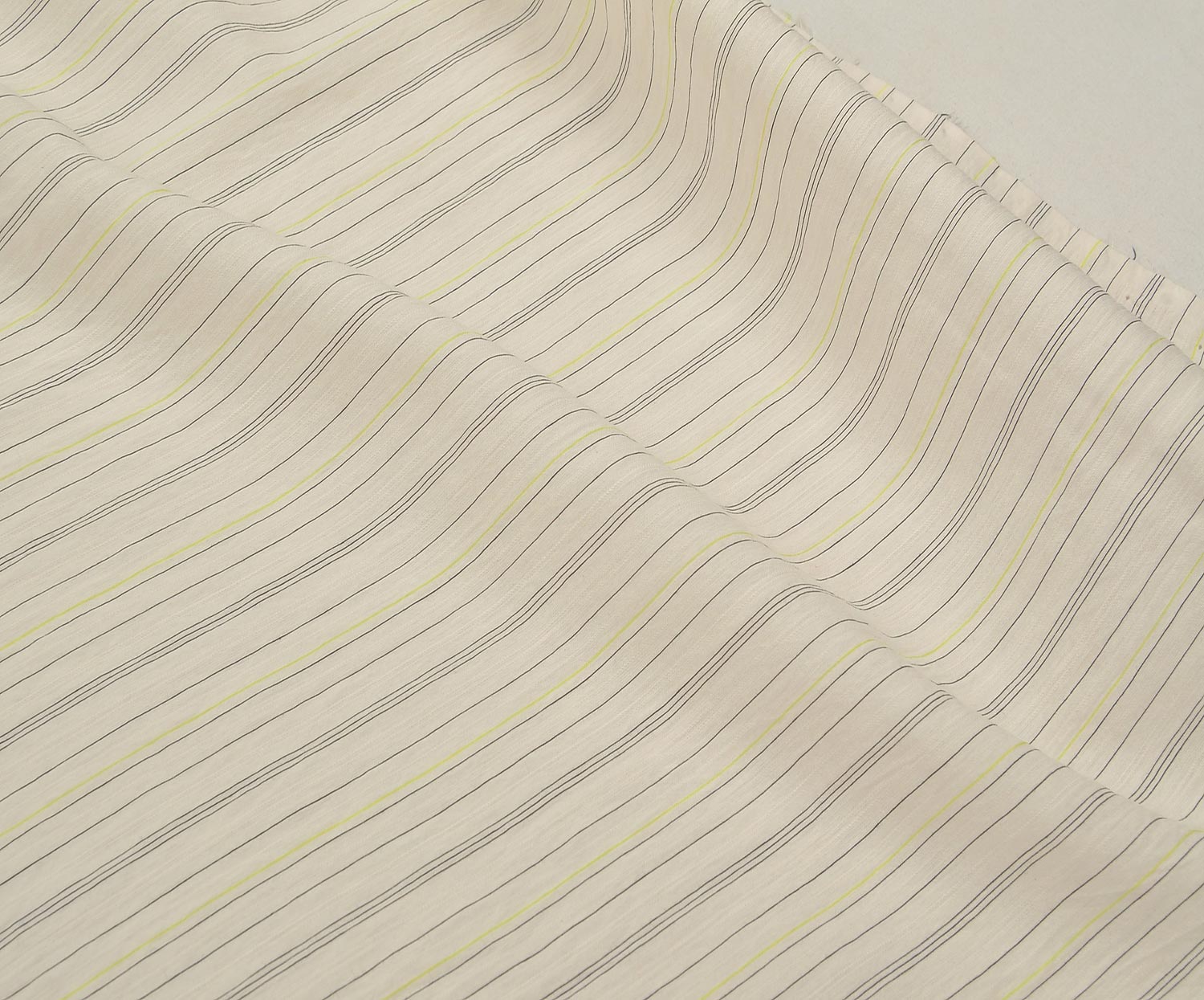 STRIPED COTTON VISCOSE FABRIC - POWDER PINK