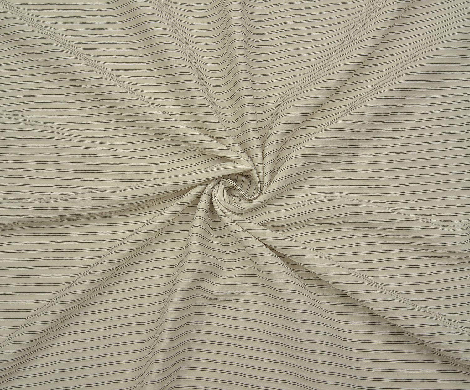 STRIPED VISCOSE FABRIC - ECRU