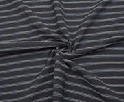STRIPED VISCOSE FABRIC - NAVY