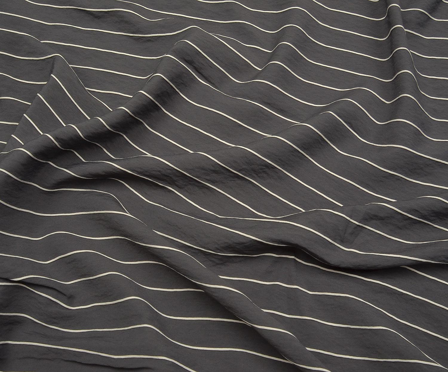 STRIPED VISCOSE FABRIC - GRAY