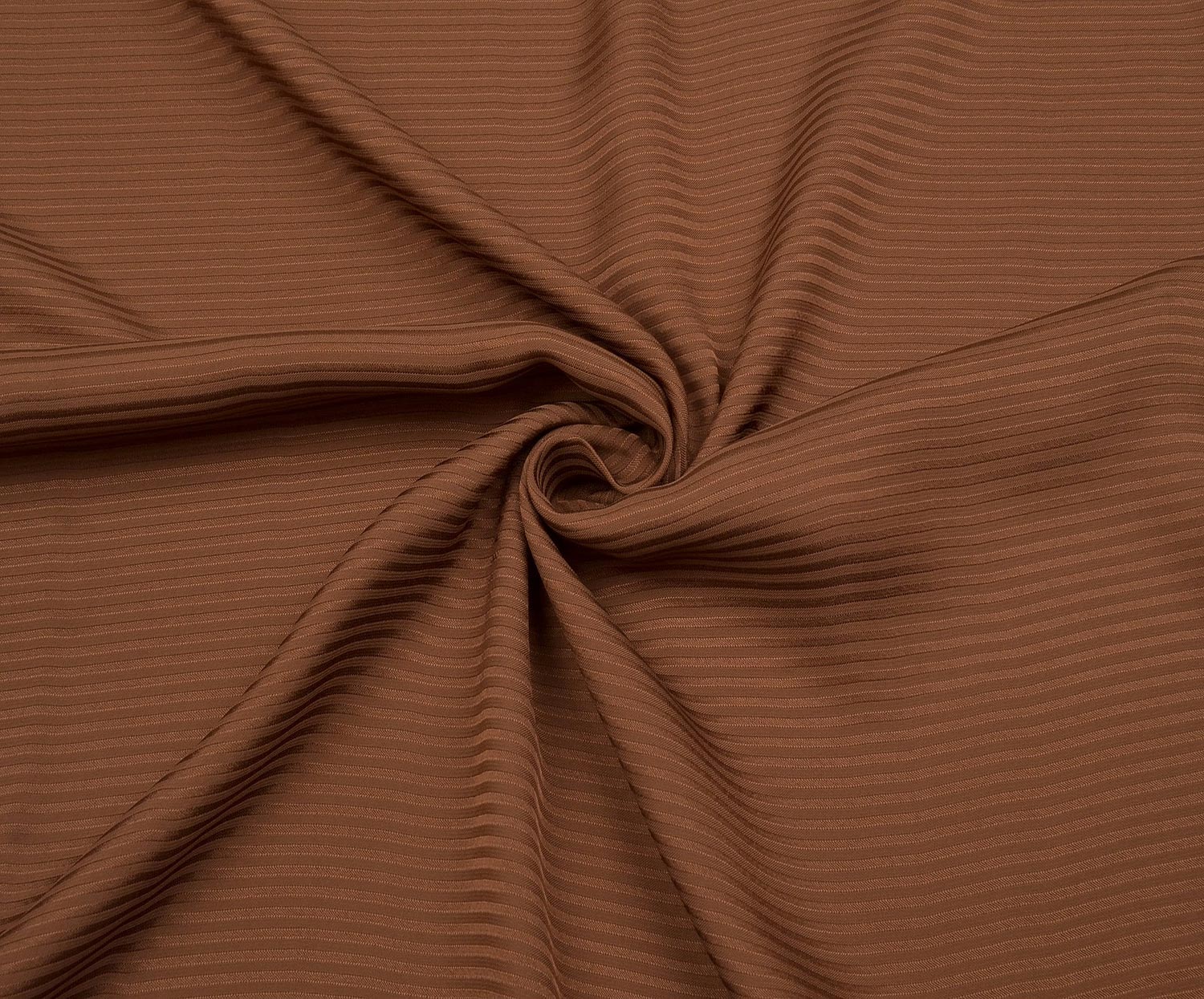 STRIPED VISCOSE FABRIC - COFFEE