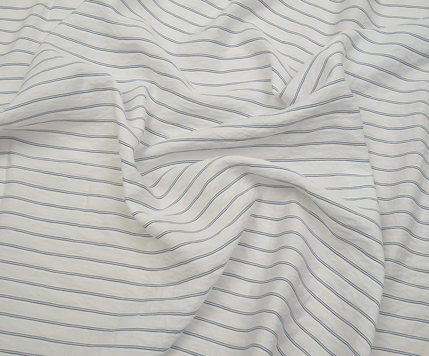 STRIPED VISCOSE FABRIC - ECRU