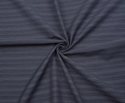 STRIPED COTTON VISCOSE FABRIC - NAVY BLUE