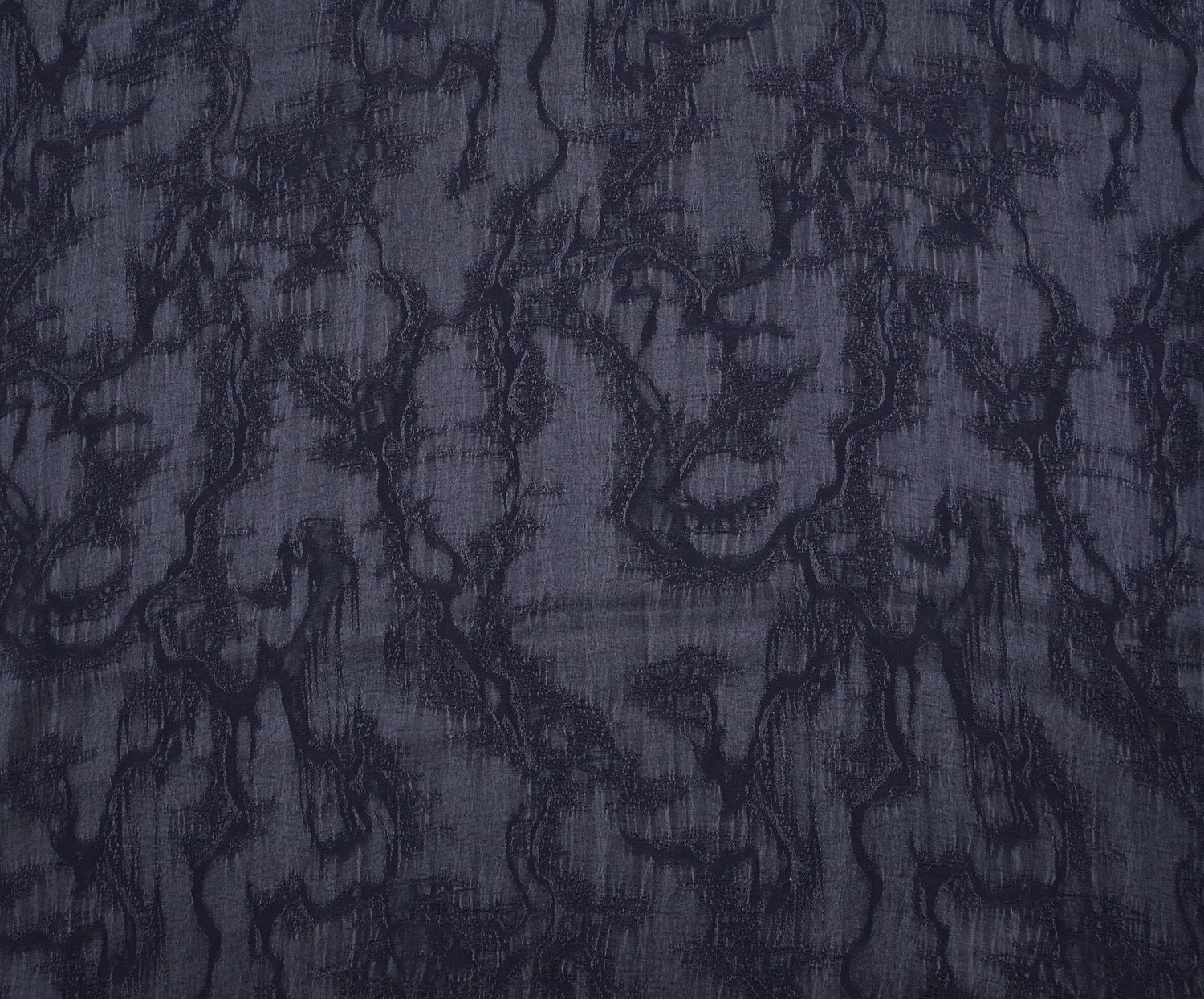 PATTERNED SILK CUPRA FABRIC - NAVY BLUE