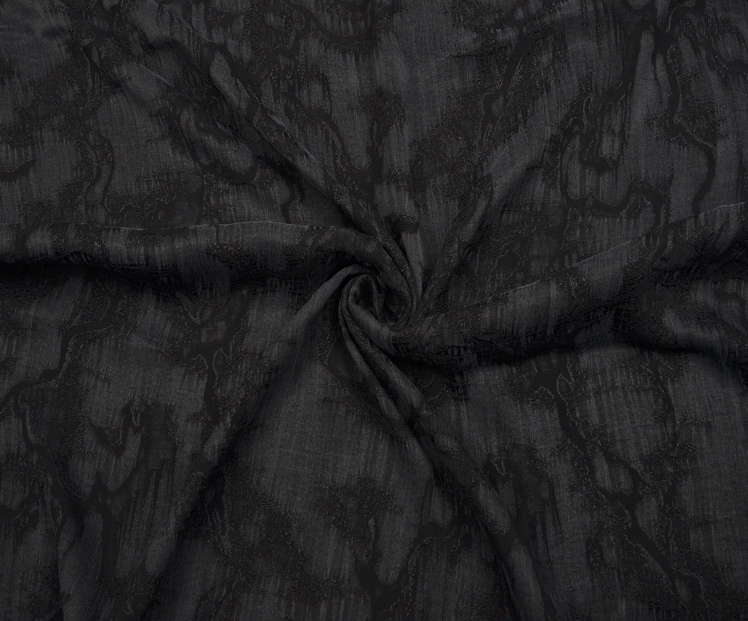 PATTERNED SILK CUPRA FABRIC - BLACK