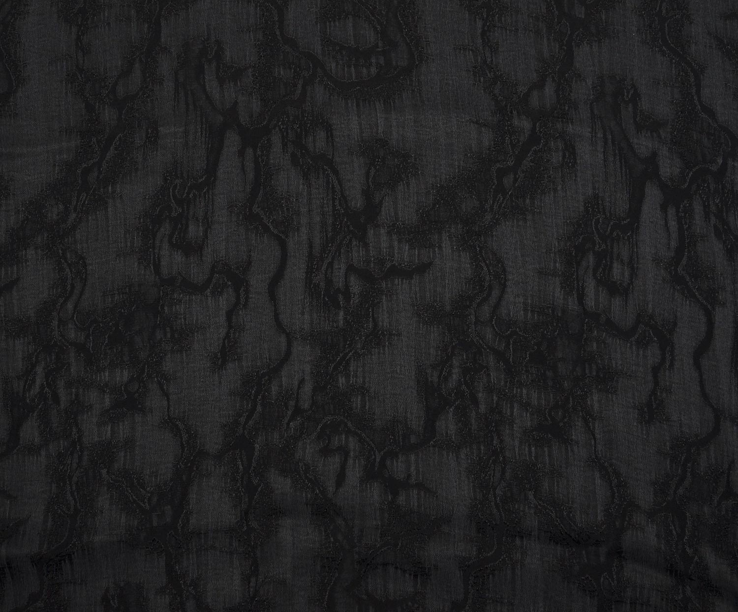 PATTERNED SILK CUPRA FABRIC - BLACK