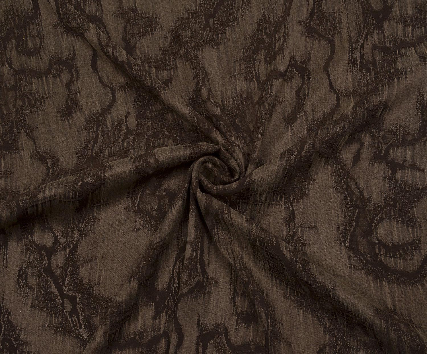 PATTERNED SILK CUPRA FABRIC - COFFEE