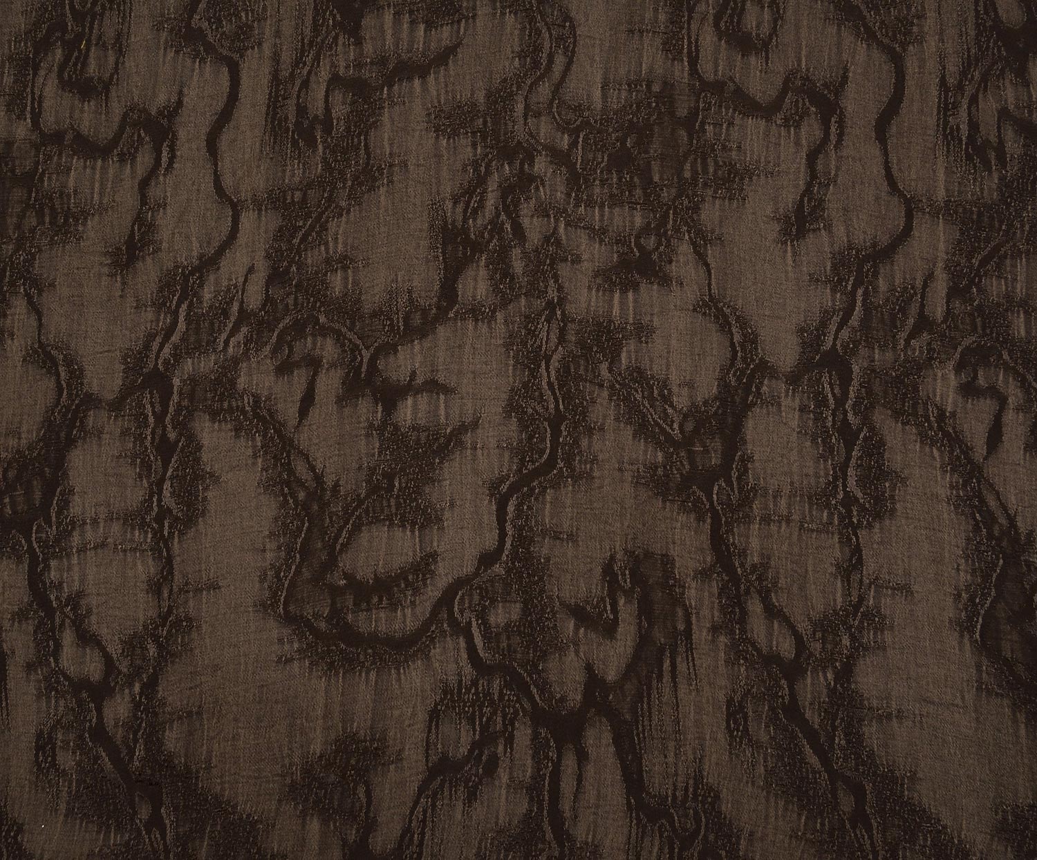 PATTERNED SILK CUPRA FABRIC - COFFEE