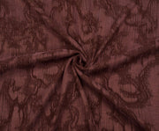 PATTERNED SILK KUPRA FABRIC - BURGUNDY