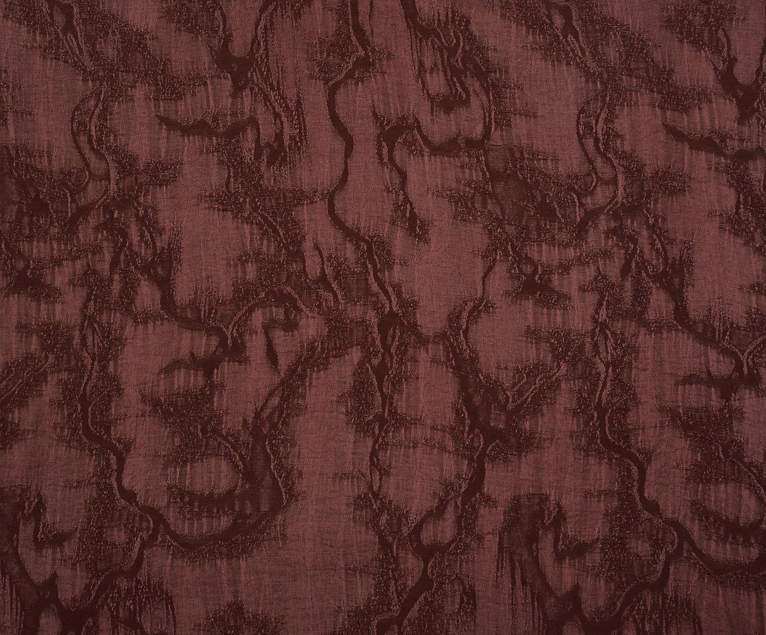 PATTERNED SILK KUPRA FABRIC - BURGUNDY