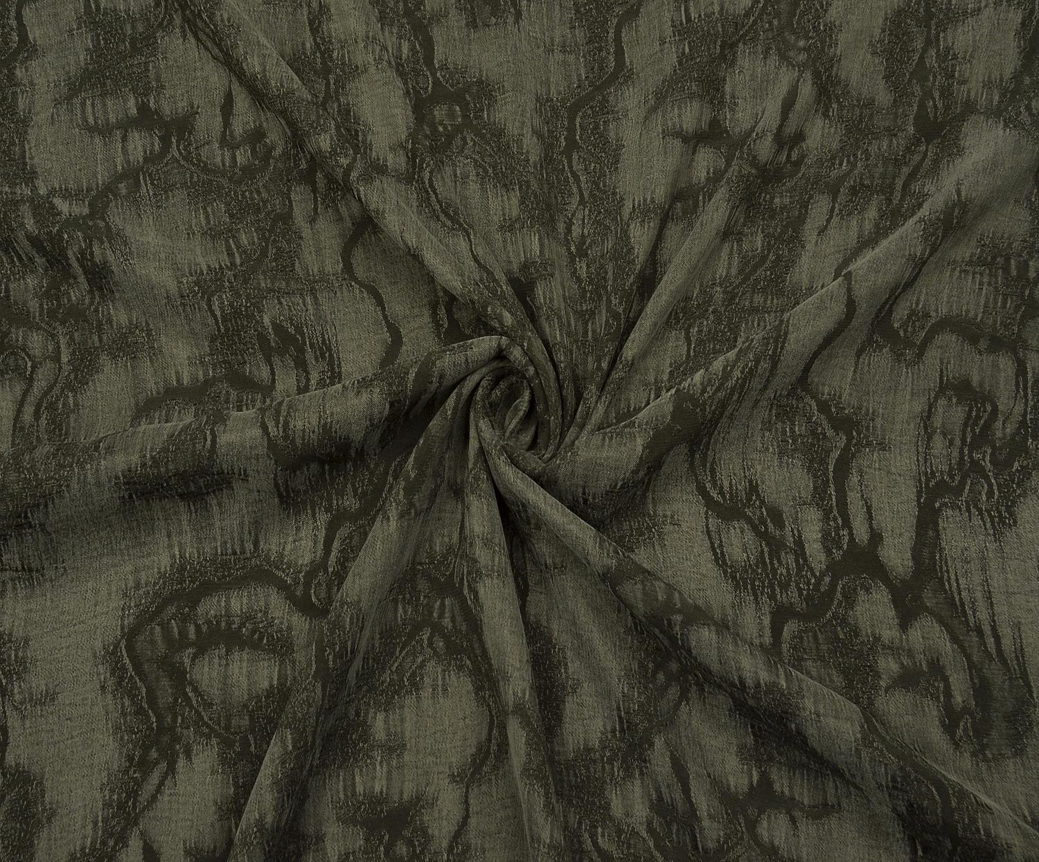 PATTERNED SILK CUPRA FABRIC - KHAKI