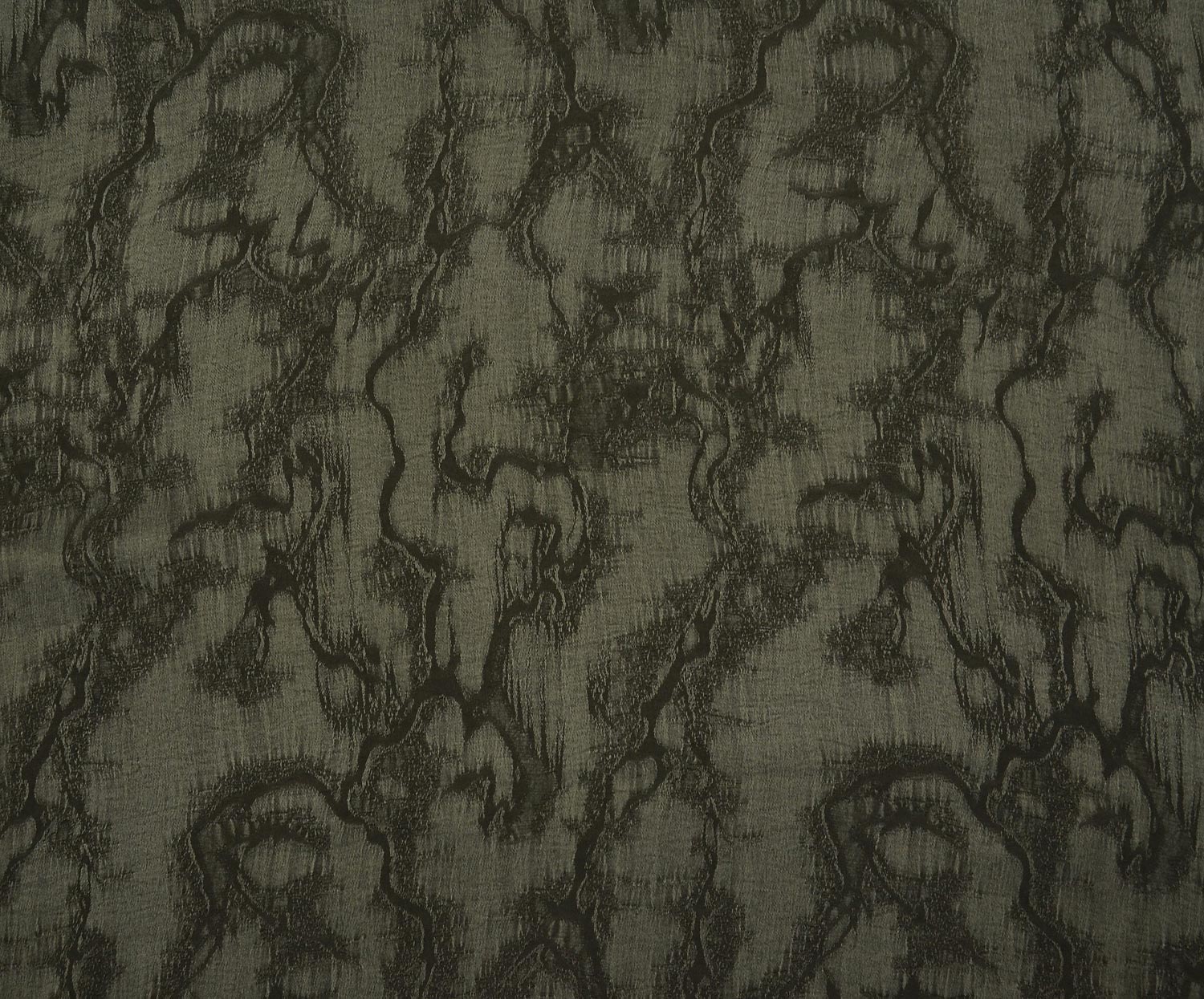 PATTERNED SILK CUPRA FABRIC - KHAKI