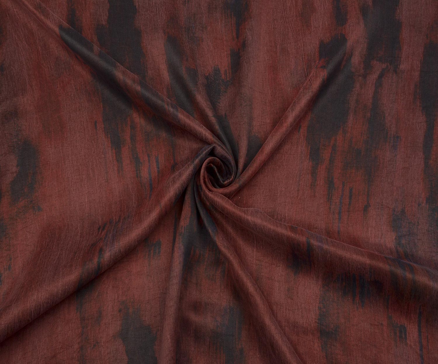 PATTERNED SILK KUPRA FABRIC - BURGUNDY