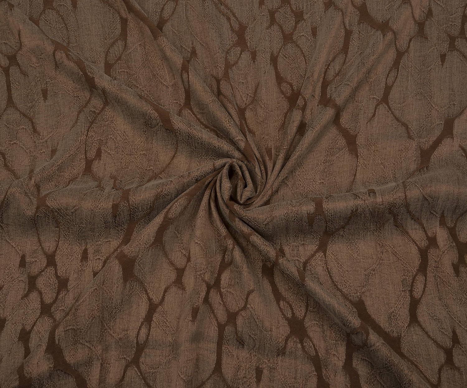 PATTERNED SILK CUPRA FABRIC - COFFEE