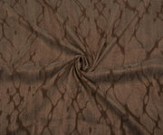 PATTERNED SILK CUPRA FABRIC - COFFEE