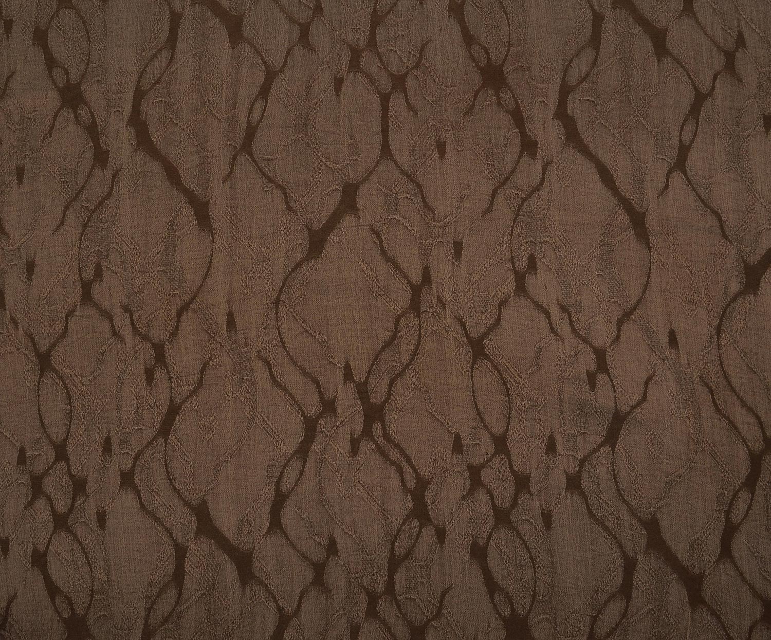 PATTERNED SILK CUPRA FABRIC - COFFEE
