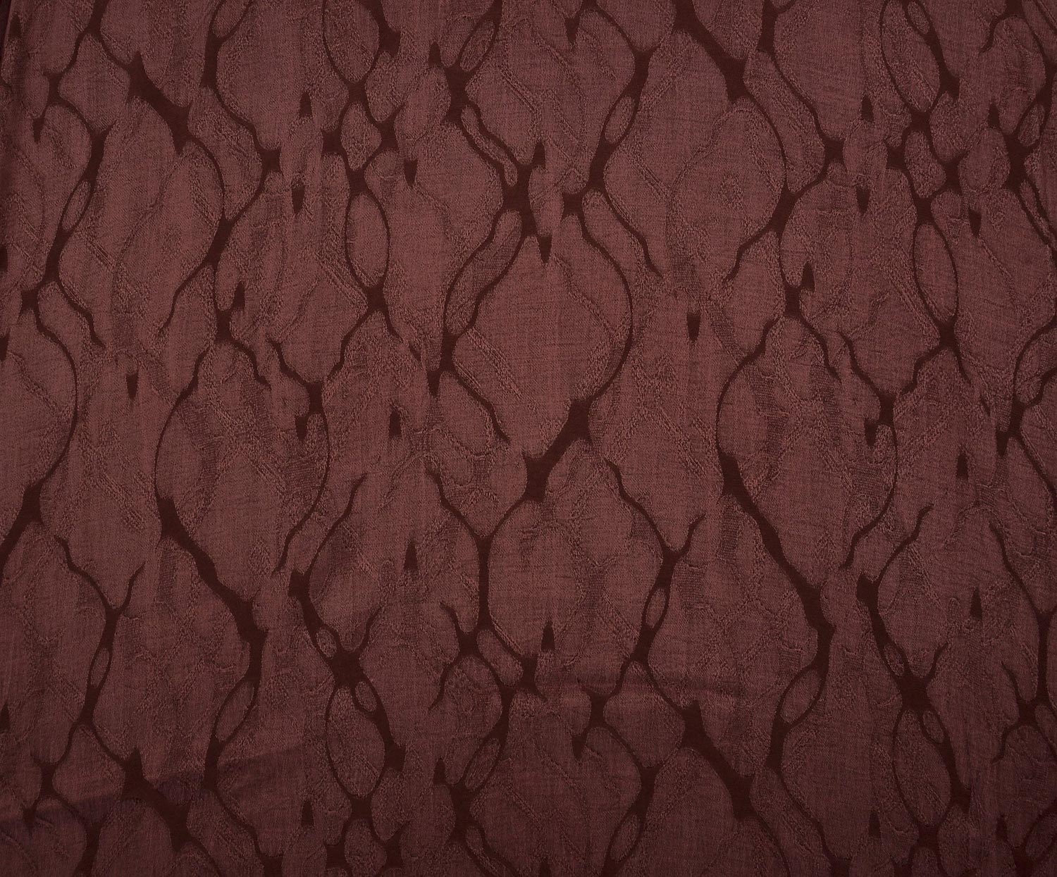 PATTERNED SILK KUPRA FABRIC - BURGUNDY