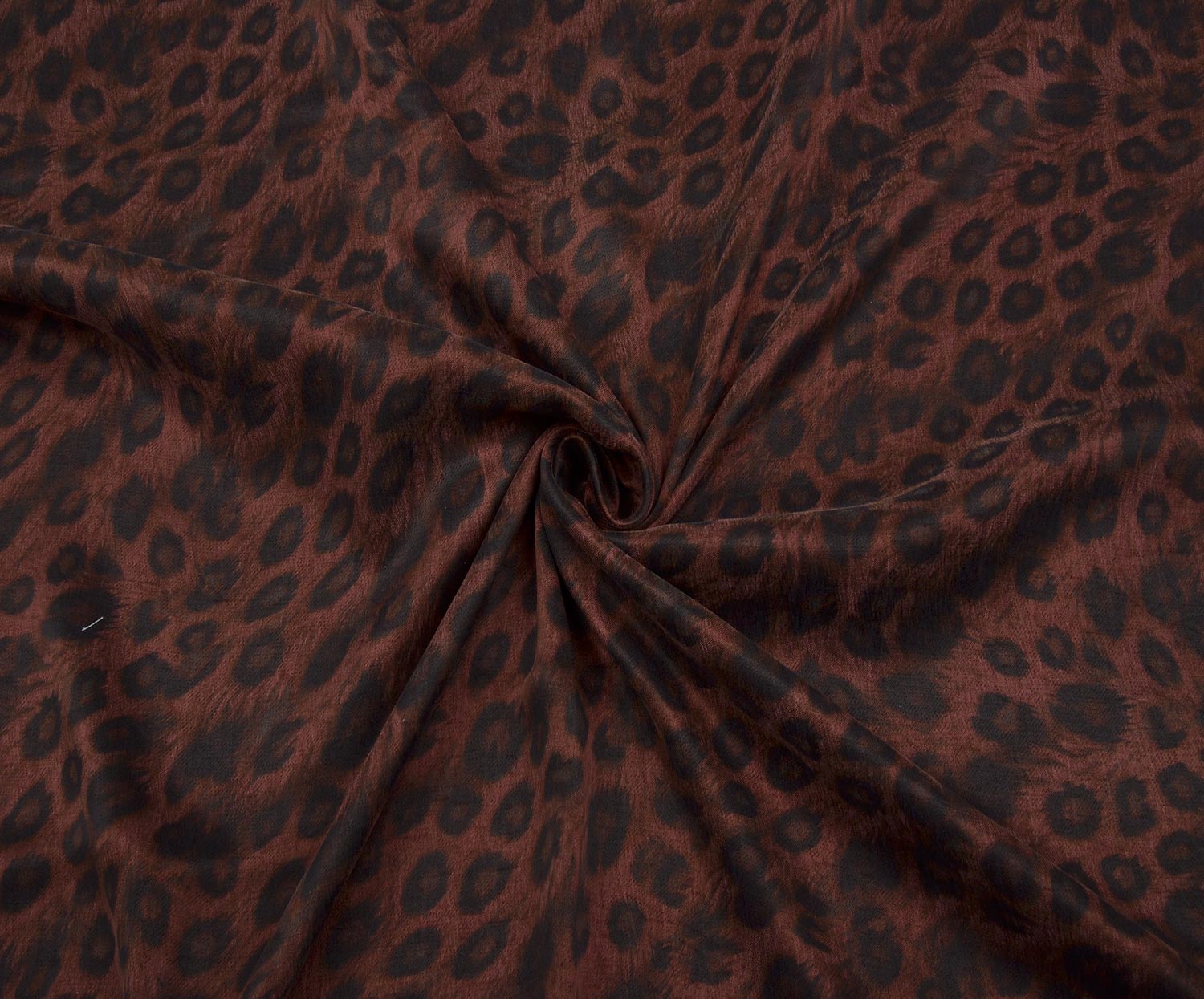 SOFT DEGRADED LEOPARD PRINT CUPRA FABRIC - BURGUNDY