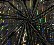 HOLOGRAM PATTERN LEATHER FABRIC - BLACK