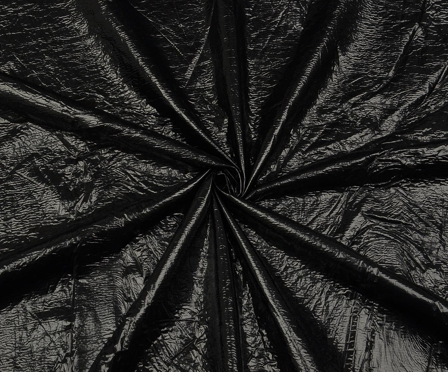 CRUMPLED LEATHER FABRIC - BLACK