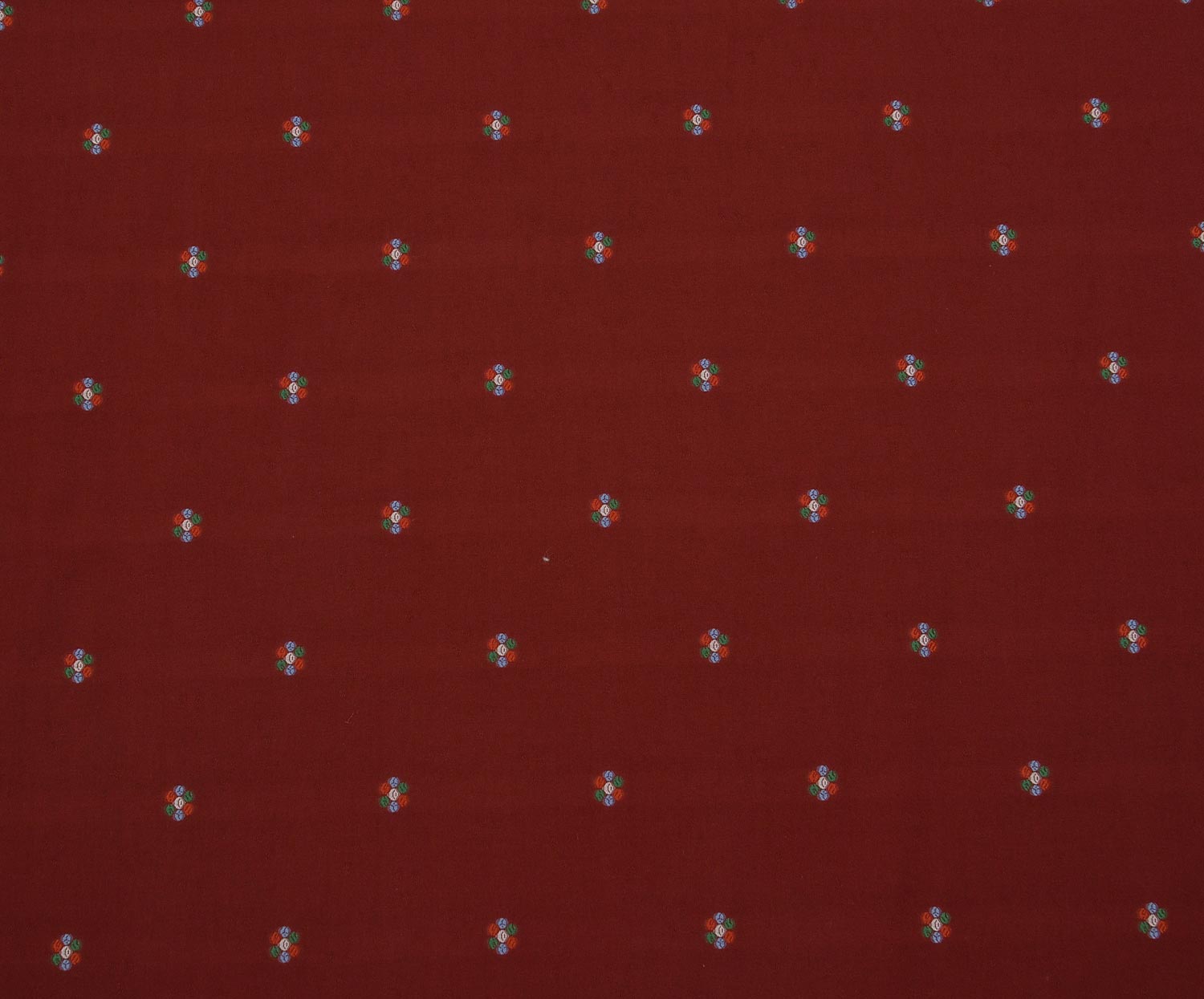 PRINTED COTTON FABRIC - BURGUNDY