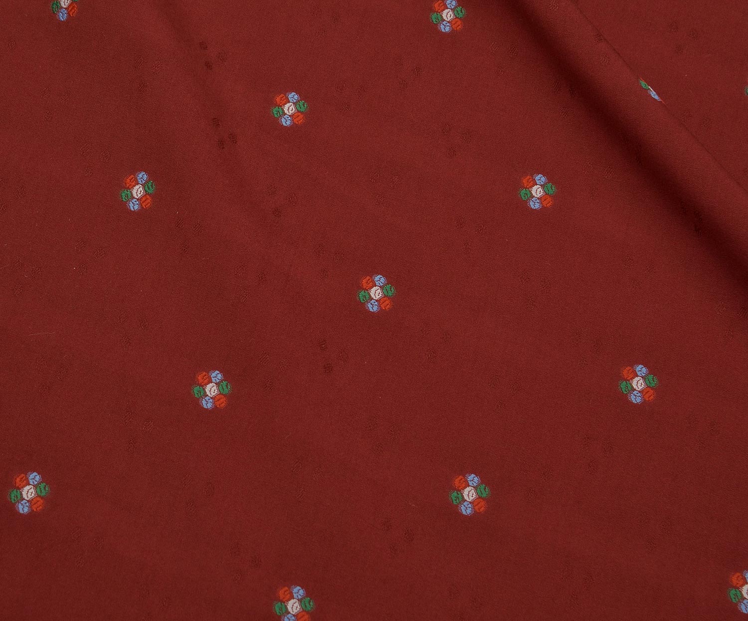 PRINTED COTTON FABRIC - BURGUNDY