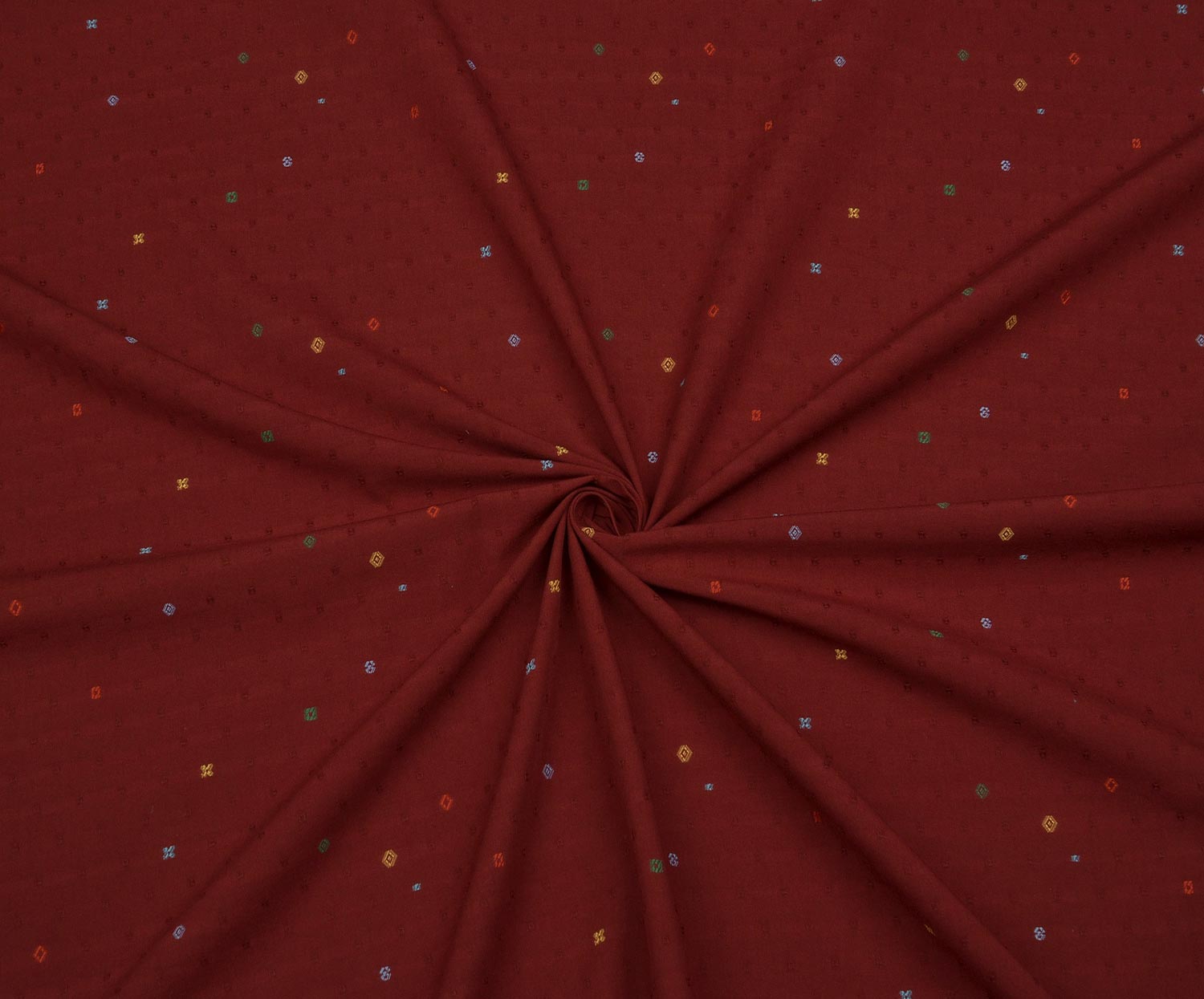PRINTED COTTON FABRIC - BURGUNDY