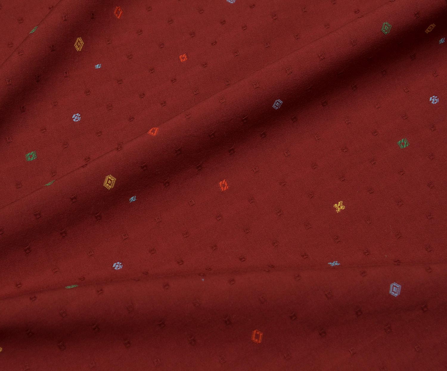 PRINTED COTTON FABRIC - BURGUNDY