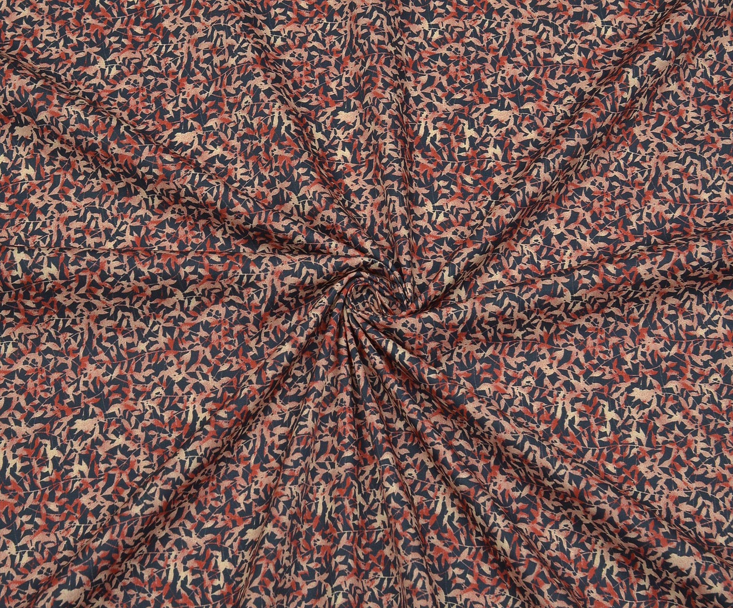 PRINTED COTTON FABRIC - NAVY