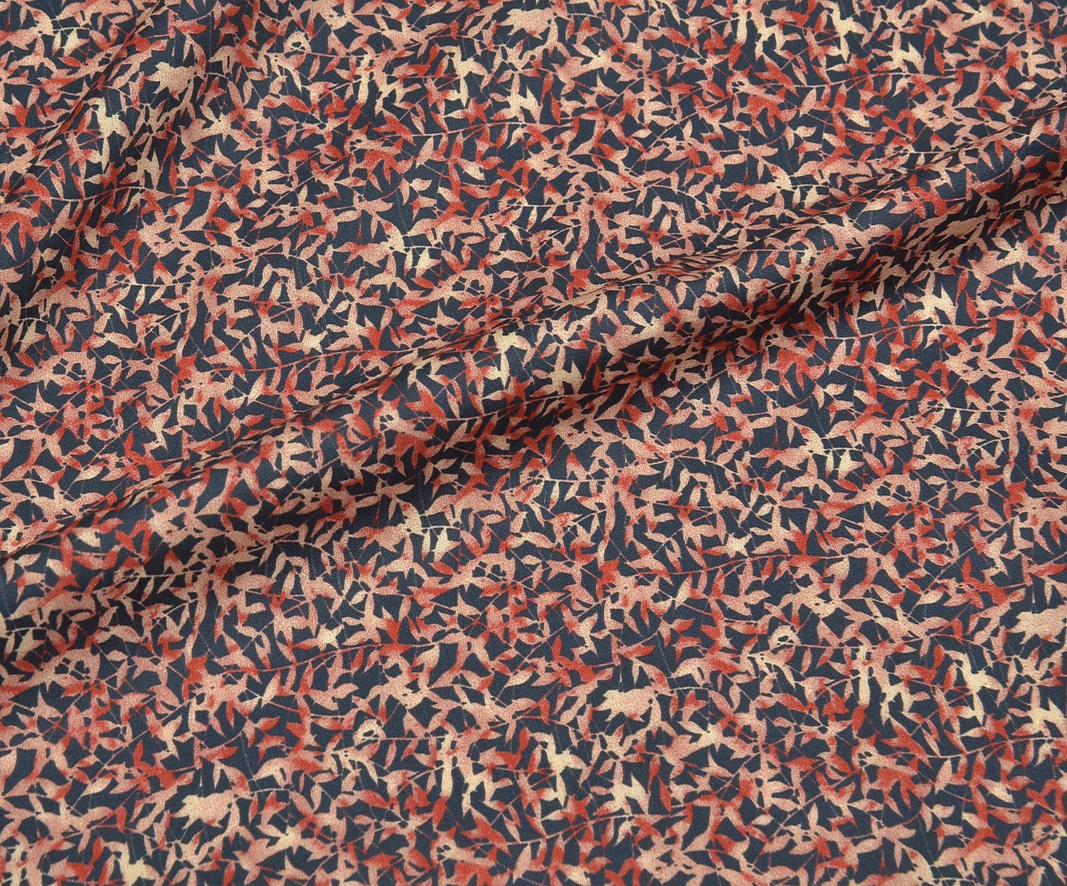 PRINTED COTTON FABRIC - NAVY